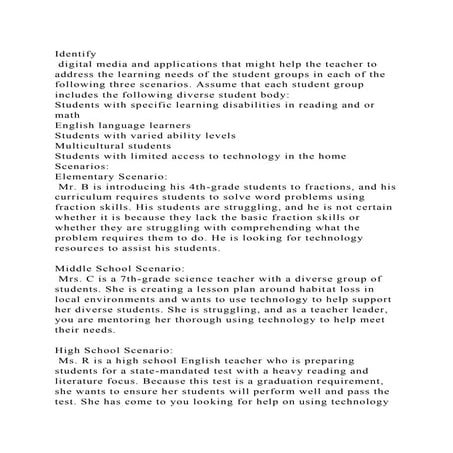 Identify digital media and applications that might help the teache.docx