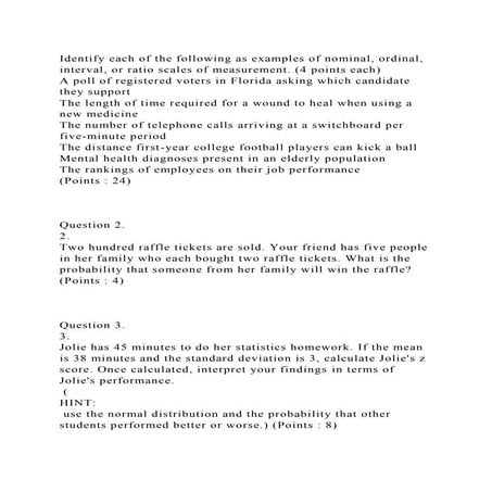 Identify each of the following as examples of nominal, ordinal, inte.docx