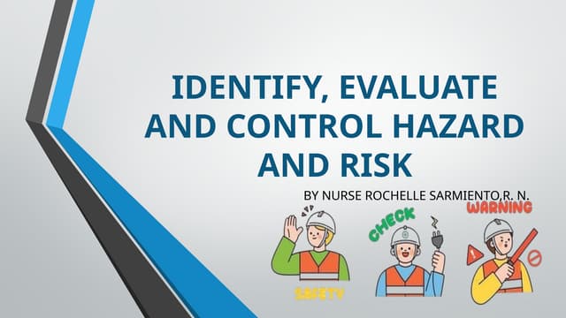 IDENTIFY, EVALUATE AND CONTROL HAZARD AND RISK.pptx