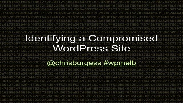 Identifying a Compromised WordPress Site