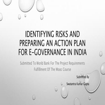 Identifying risks and preparing an action plan for e governance in india