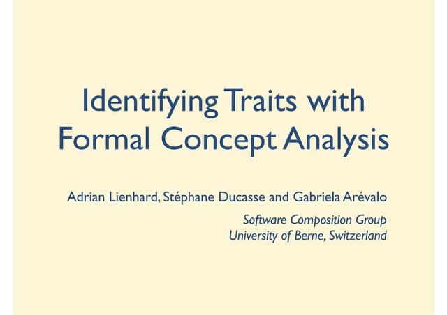 Identifying Traits with Formal Concept Analysis