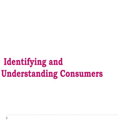 Identifying and understanding consumers
