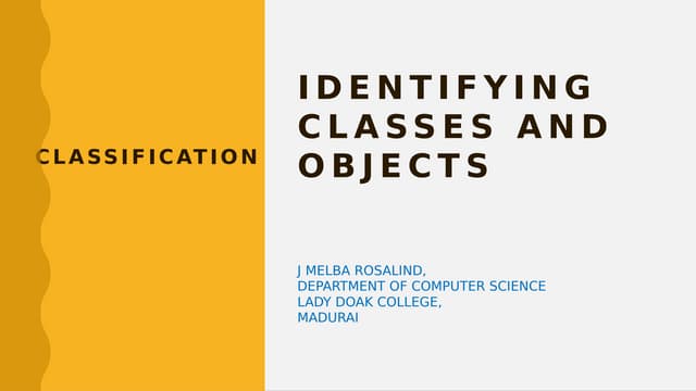 Identifying classes and objects ooad