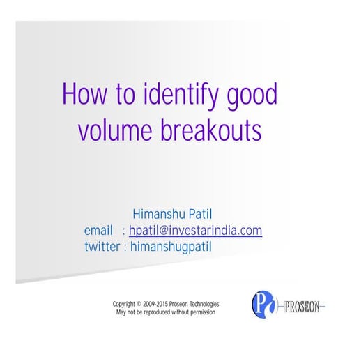 Identifying Good Volume Breakouts | PDF