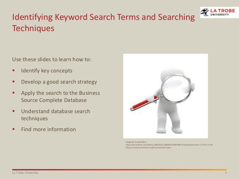 Identifying keywords and searching techniques2015