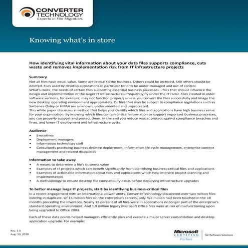 White Paper: Identifying Problem Files during Upgrade