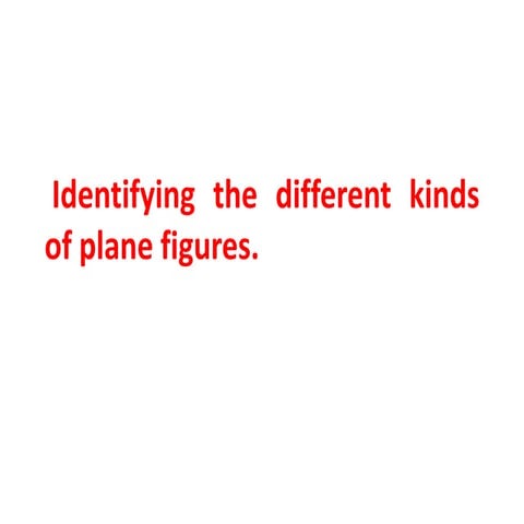 Identifying the different kinds of plane figures