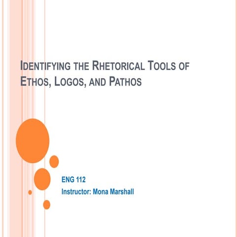 Identifying the rhetorical tools of ethos, logos