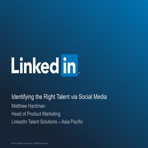Identifying the Right Talent via Social Media