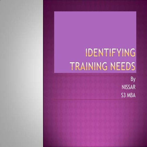 Identifying training needs