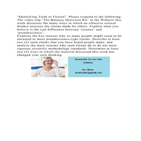 Identifying Truth or Fiction  Please respond to the followingTh.docx