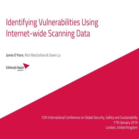 Identifying Vulnerabilities Using Internet wide Scanning Data