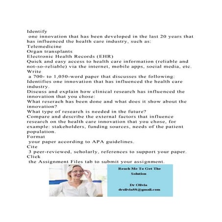 Identify one innovation that has been developed in the last 20 y.docx