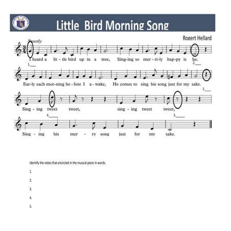 note test for music and how to look for the notes in the score | DOCX