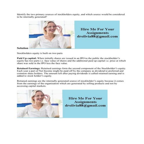 Identify the two primary sources of stockholders equity- and which sou.docx