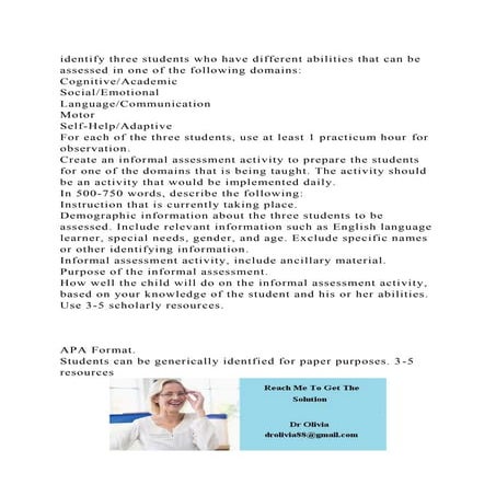 identify three students who have different abilities that can be ass.docx