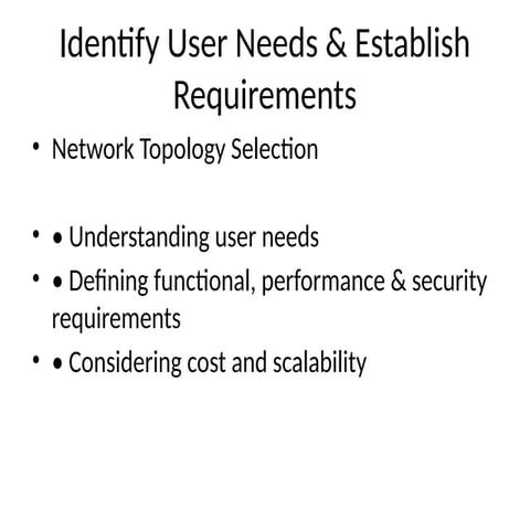 Comprehensive Guide to Identifying User Needs and Establishing Network ...