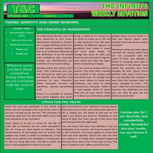 Identity and mind renewal