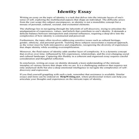 Identity Essay