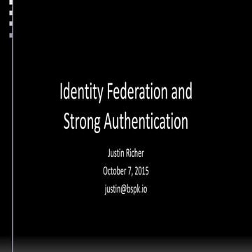 Identity federation and strong authentication