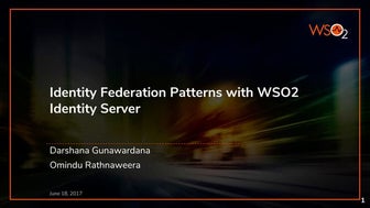 Identity Federation Patterns with WSO2 Identity Server​