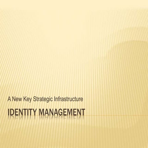 Identity Management: A New Key Strategic Infrastructure