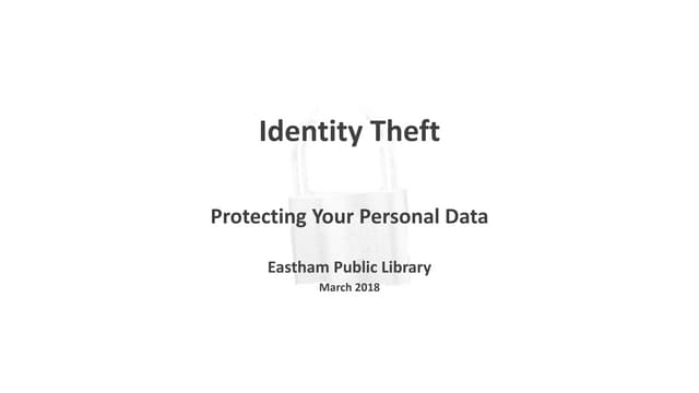 Protecting Yourself From Data and Identity Theft