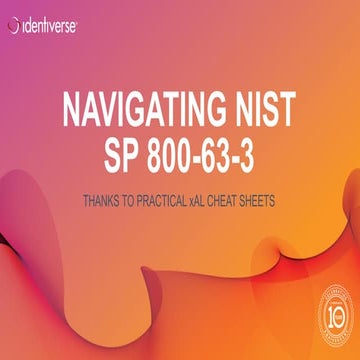 Identiverse 2019-navigating nist sp-800-63-3 -x a-ls cheat sheets-rev20190624