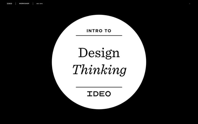 IDEO - Design thinking workshop 2016