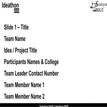 ideothon 2026 presentation template easy | PPTX