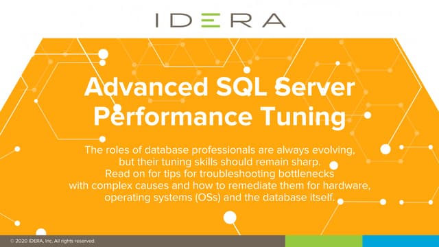 Advanced SQL Server Performance Tuning | IDERA