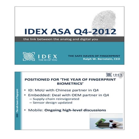 IDEX Smartfinger Product Data Sheet | PDF