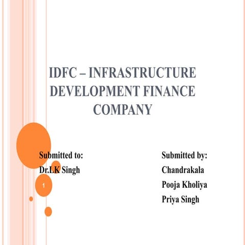 Idfc – infrastructure development finance company