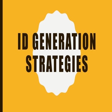 Id generation strategies