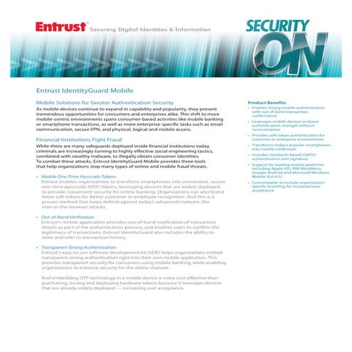 Entrust IdentityGuard Mobile