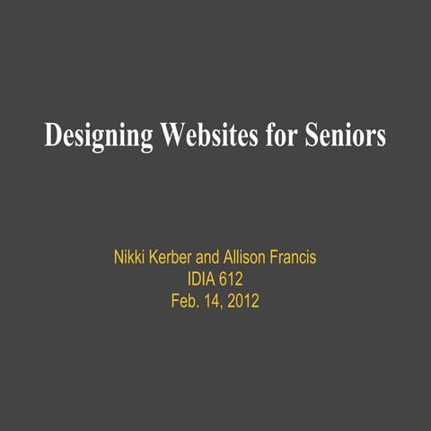 Website Design for Senior Citizens