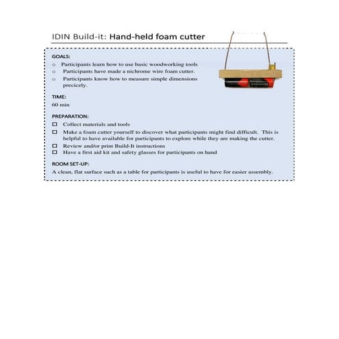 Build-It: Hand-held foam cutter