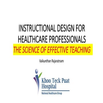 ID introduction  instructional design for health professionals