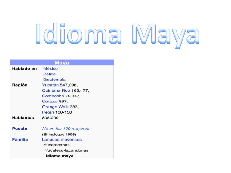 Idioma maya