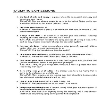 Idiomatic expressions