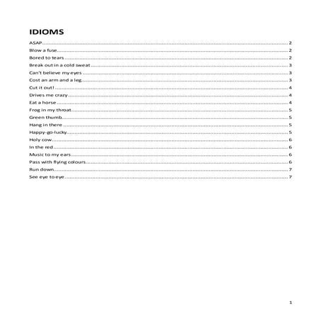 Idioms doc with examples