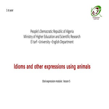 Idioms and other expressions using animals