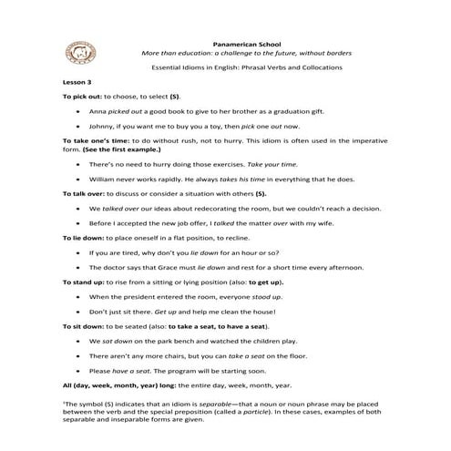 Idioms Lesson 3