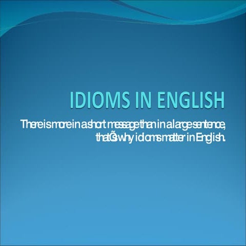 Idioms In English