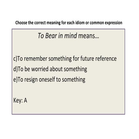 Idioms and expressions