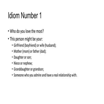 Idioms with food 1 to 5