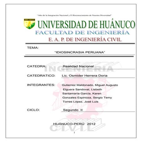 Idiosincrasia peruana