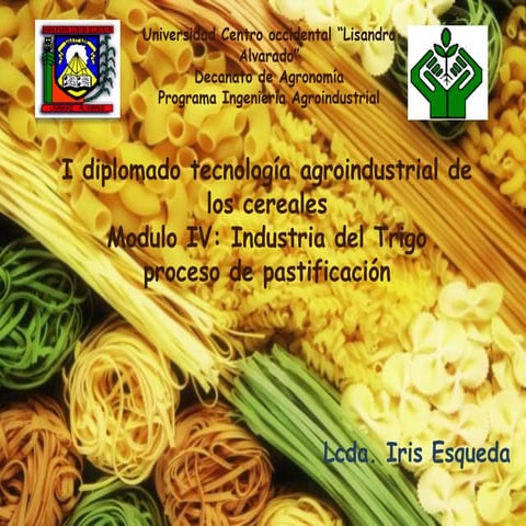 tecnología agroindustrial de los cereales (pastas)