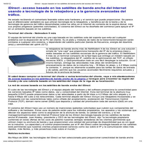 I direct   equipo basado en los satélites de banda ancha del acceso del internet